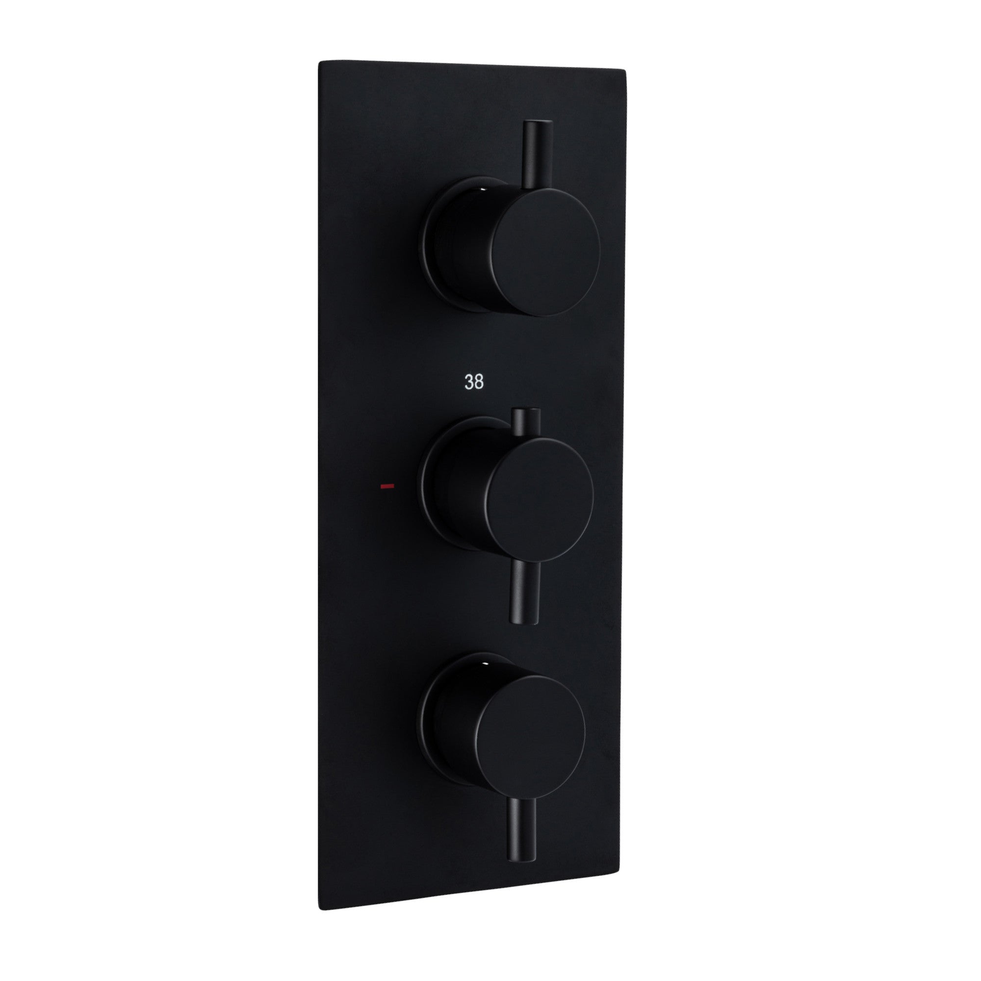 Venice contemporary round concealed thermostatic triple shower valve with 3 outlets - matte black
